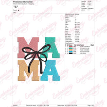 Mama With Bow Embroidery Design