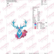 Colorful Deer Head Embroidery Design