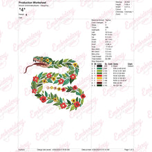 Tropical Leaves And Flowers Rattlesnake Embroidery Design