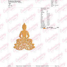 Mandala Buddha Stencil Yoga Embroidery Design