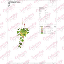 Hanging Plant Machine Embroidery Design