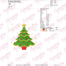 Decorated Christmas Tree Embroidery Design