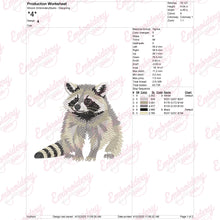 Cute Raccoon Embroidery Design