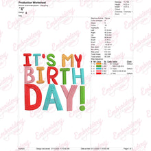 It's My Birthday Embroidery Design
