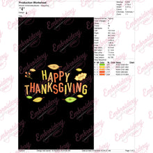 Happy Thanksgiving Embroidery File