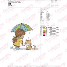 Cute Girl With Cats Embroidery Design