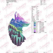 Wolf Face Vintage Embroidery Design