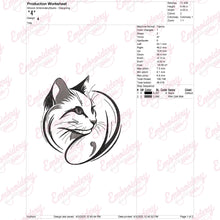 Cat LinArt Embroidery Design