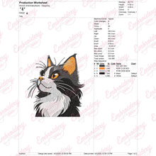 Cute Black Cat Face Embroidery Design