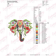 Elephant With Flowers Embroidery Design
