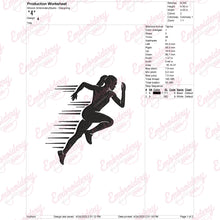 Woman Running Hoop Embroidery Design