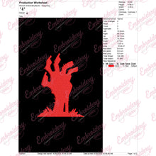 Zombie Hand Halloween Embroidery Design