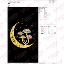 Mushroom Moon Embroidery Design