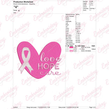 Love Hope Care Breast Cancer Embroidery File