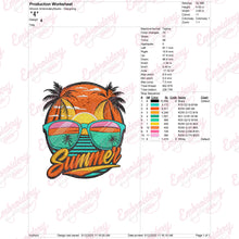 Summer Sunset Shades Embroidery Design