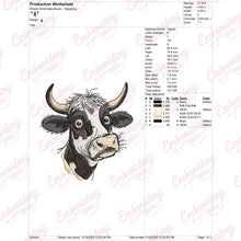 Cow Face Embroidery Design