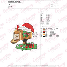 Christmas Mailbox With Santa Hat Embroidery Design