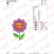 Happy Flower Embroidery Design