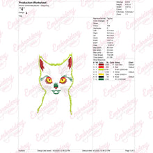 Cat Outline Art Embroidery Design