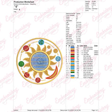 Sun and Planets Emblem Embroidery Design