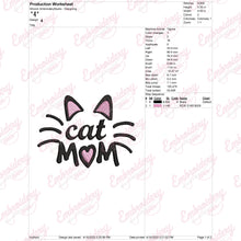 Cute Cat Mom Embroidery Design