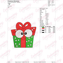 Cartoon Christmas Gift Box Embroidery Design