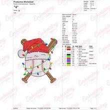 Christmas Baseball Delight Embroidery Design