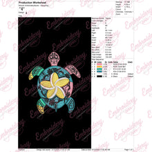 Hawaiian Sea Turtle Embroidery Design