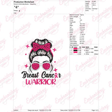 Breast Cancer Awareness Warrior Embroidery Design