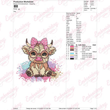 Cute Highland Cow Machine Embroidery Design