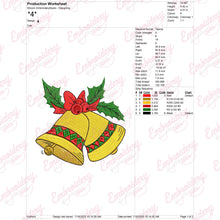 Christmas Ornament Bells Embroidery Design