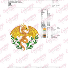 Floral Dragon Machine Embroidery Design