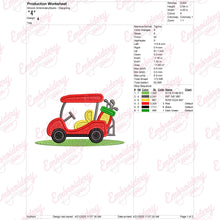 Golf Cart Embroidery Design