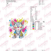 Cat In Splash Of Colors Embroidery Design