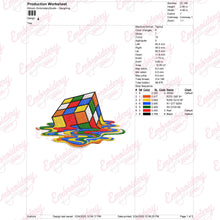 Melting Rubik Cube Machine Embroidery Design