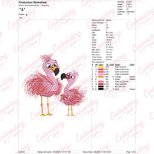 Crazy Flamingo Couple Embroidery Design