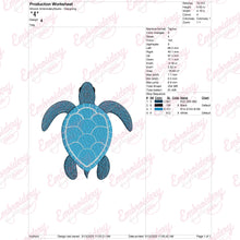 Blue Sea Turtle Embroidery Design