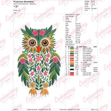 Beautiful Floral Owl Embroidery Design