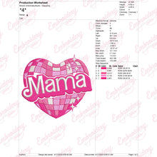 Pink Disco Heart Mama Embroidery Design