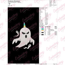 Halloween Boonicorn Unicorn Ghost Embroidery Design