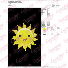 Kawaii Sun Embroidery Design