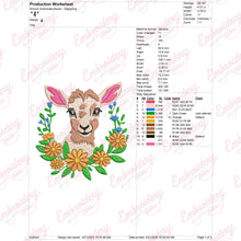 Floral Goat Embroidery Design