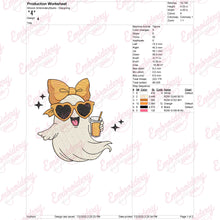 Halloween Cute Ghost Drinking Cocktail Embroidery Design