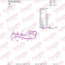 Faith Hope Love Breast Cancer Embroidery Design