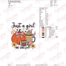 Just A Girl Who Loves Fall Embroidery Design