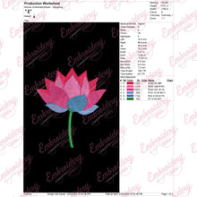 Lotus Flower Embroidery Design