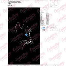 Girly Cat Machine Embroidery Design