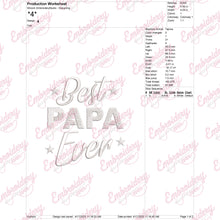 Best Papa Ever Embroidery Design