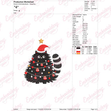 Grumpy Christmas Cat Embroidery Design