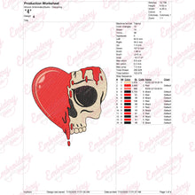 Heart Melting Skull Halloween Embroidery Design